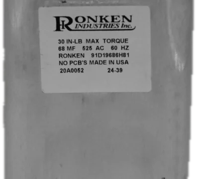 Capacitor, 68µF, 525V, 1/4-20 Terminal, No Bracket
